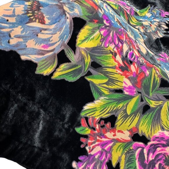 Free People Misha Burnout Velvet Dress Sz.XS Black Floral Boho Whimsigoth - Picture 9 of 13